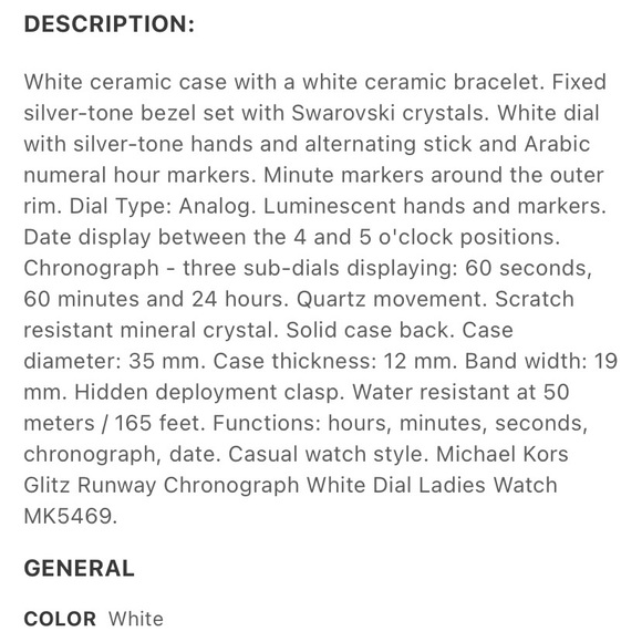 Michael Kors Runway Ceramic White Watch - Picture 5 of 10